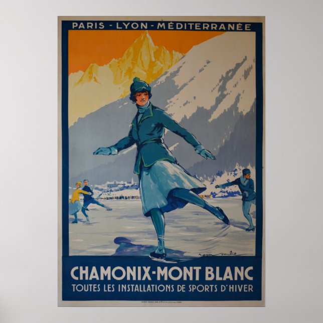 de första vinterolympiaden 1924 poster (Framsidan)