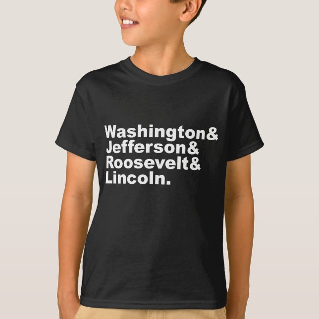 De fyra anfadernas ansikten på Mount Rushmore T Shirt (Framsida)