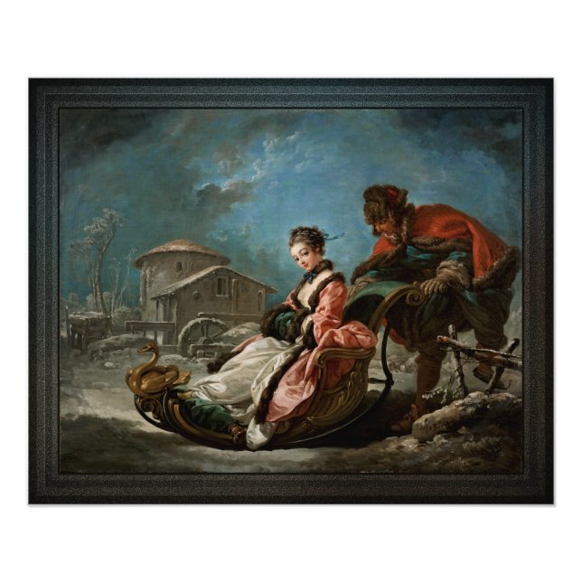 De fyra årstider av François Boucher på vintern Fototryck (Framsidan)