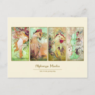 De fyra årstiderna, Alphonse Mucha Vykort