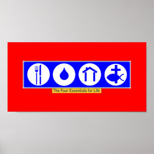 De fyra essentialsna för liv poster