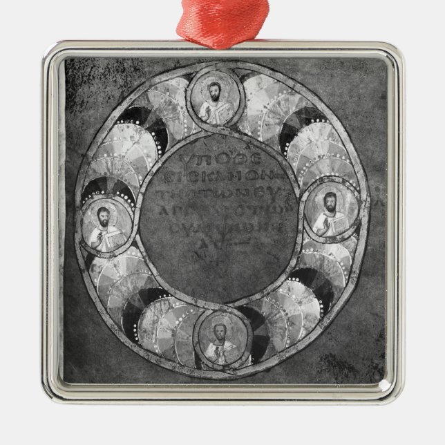 De fyra evangelistsna julgransprydnad metall (Framsidan)