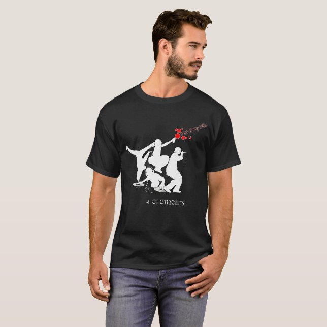 De fyra inslagen av hip hop tee shirt (Hel framsida)