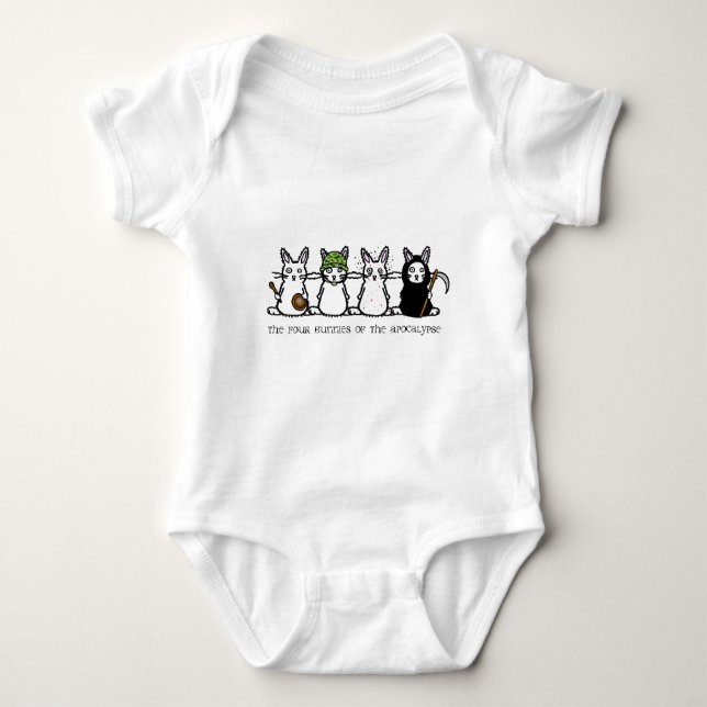 De fyra kaninerna av apokalypset t shirt (Framsida)