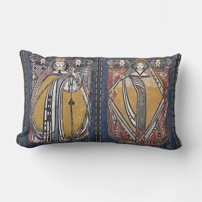 De fyra kö-skivorna med cards Cushions Lumbarkudde (Framsida)