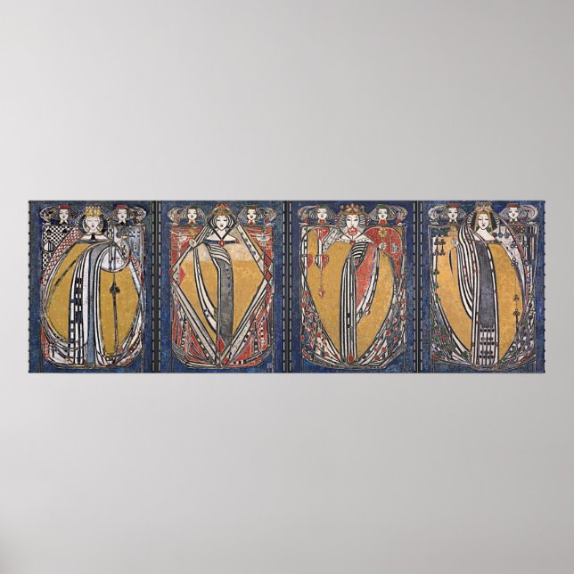 De fyra kö-skivorna med kort poster (Framsidan)