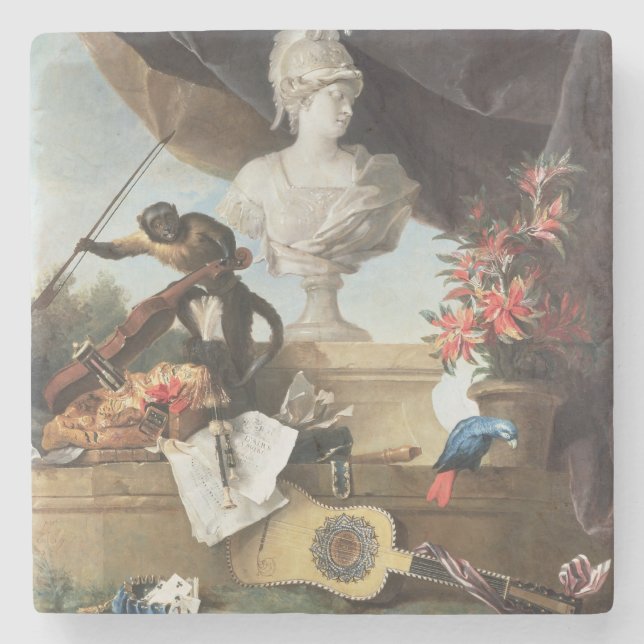 De fyra kontinentarna: Europa 1722 (olja på Underlägg Sten (Framsidan)