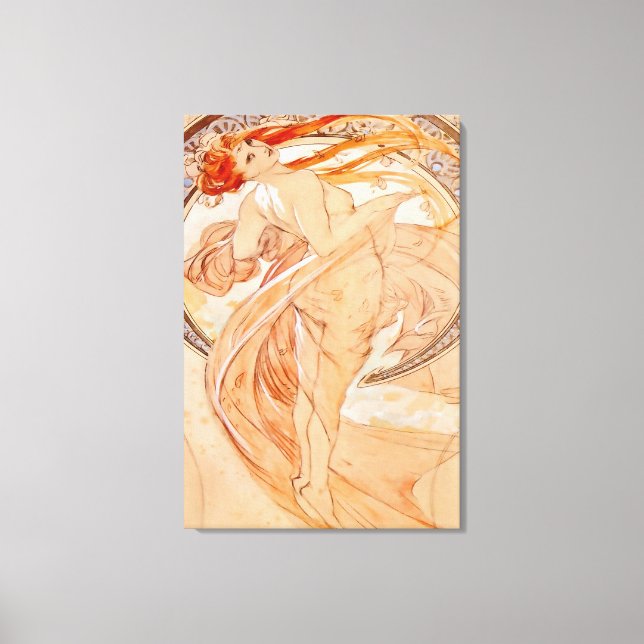 De fyra konturerna - Dance, Art nouveau Canvastryck (Framsida)