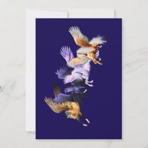 De fyra Pegasi Flies Horses Pegasus Stallions Inbjudningar