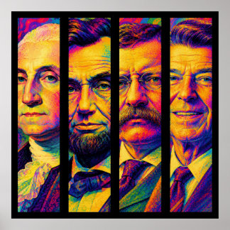 De fyra presidenterna poster