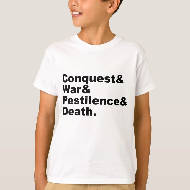 De fyra ryttarna - Erövring Krig Pest Död T-shirt (Framsida)