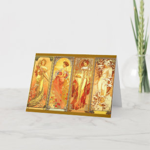 De fyra säsongerna - Alfons Mucha Kort