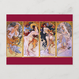 De fyra sjöarna Art nouveau Vykort
