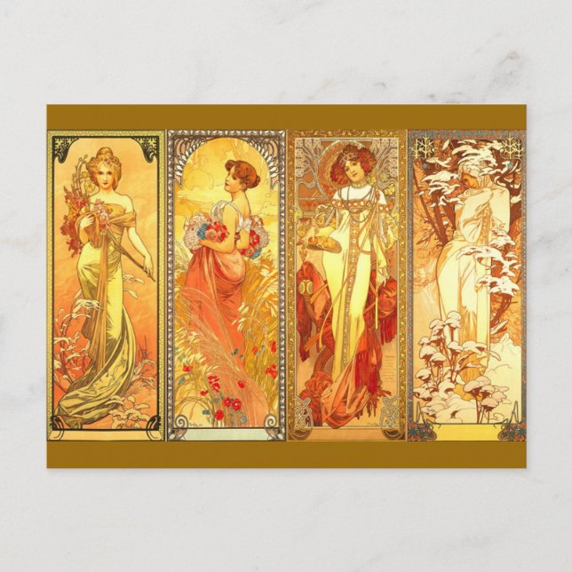de fyra sjöarna - Art nouveau Vykort (Framsida)
