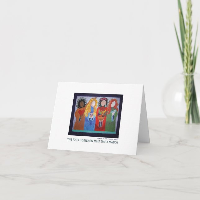 De fyra skicklig ryttare möter deras match kort (Framsida)