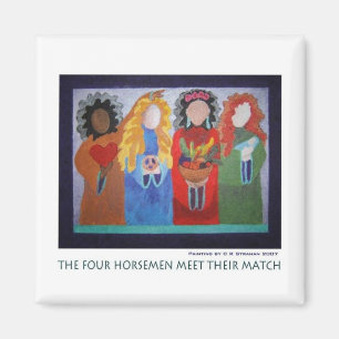 De fyra skicklig ryttare möter deras match magnet