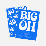 De fyra stora! Blått 40:e födelsedag Inbjudningar<br><div class="desc">Modern roligt de fyra stora OH! 40:e födelsedagsinbjudan. Design har återtypografi på en ljusblå bakgrund som kan ändras till valfritt färg.</div>