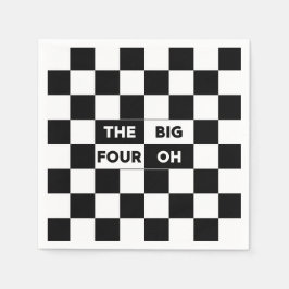 De fyra stora oskyldiga, svarta och vita, kontroll pappersservett