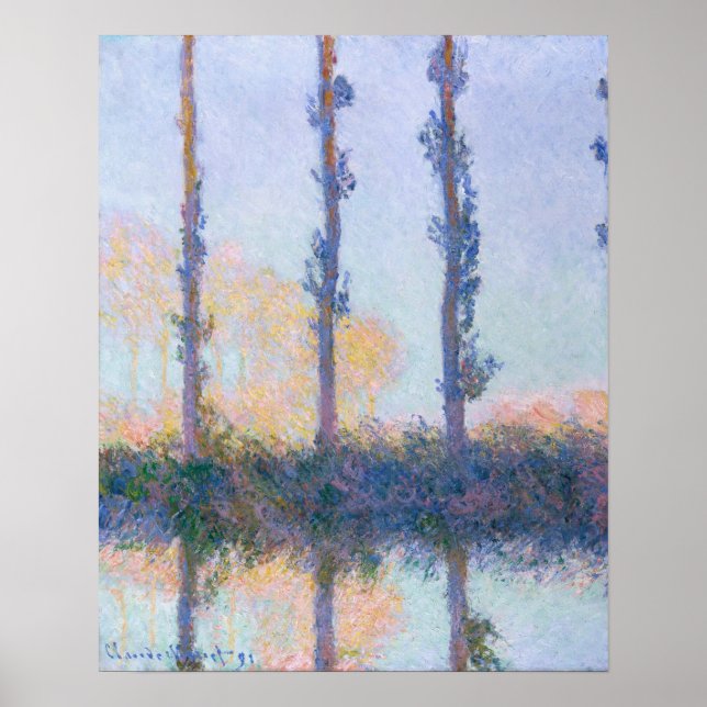 De fyra Träd (1891) av Claude Monet Poster (Framsidan)
