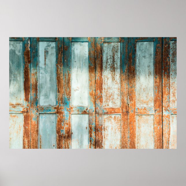 De gamla trädörrarna, bakgrunden, arkitekttur poster (Framsidan)