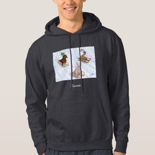 DE/GB Winterhoodie rodeln/Winter hoodie sledding (Framsida)