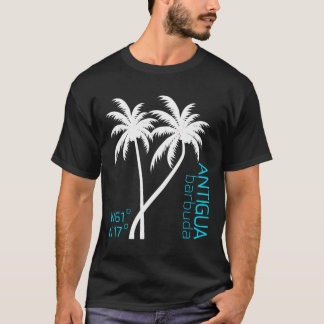 De geografiska koordinaterna Souveni och Antigua o T Shirt