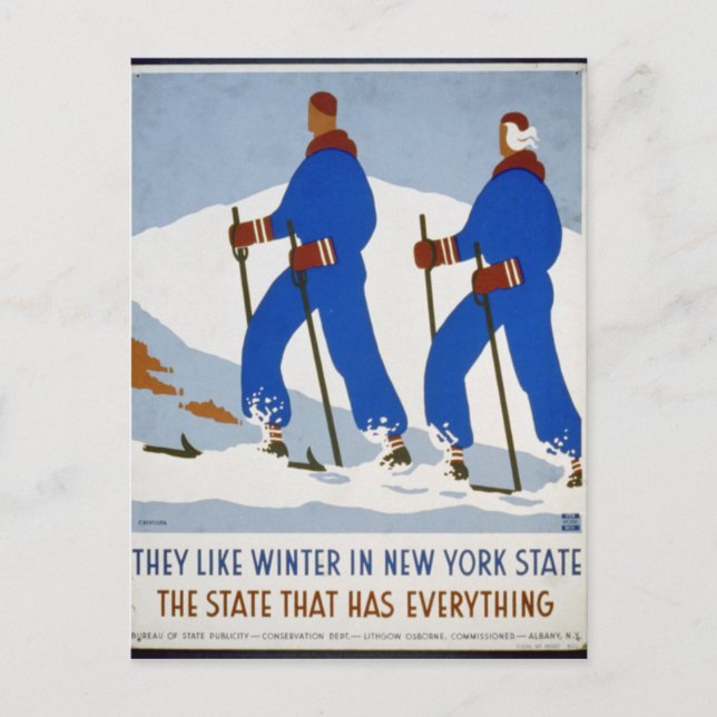 De gillar vintern i New York-staten Vykort (Framsida)