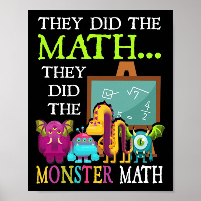 De gjorde matematiken de gjorde Monster Math Funny Poster (Framsidan)
