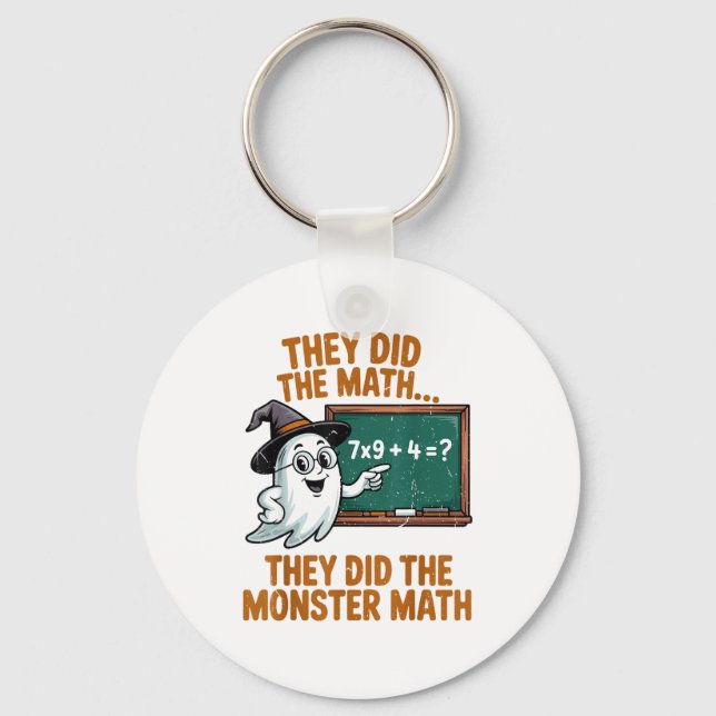 De Gjorde Monster Matematik Lärar Halloween Kostym Nyckelring (Framsida)