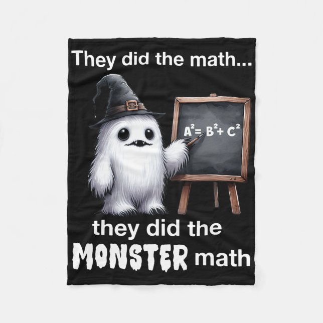 De gjorde Monster Math Yeti Funny Halloween Tea Fleecefilt (Framsidan)