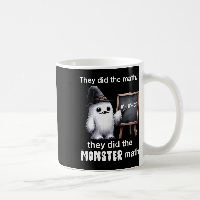 De gjorde Monster Math Yeti Funny Halloween Tea Kaffemugg (Höger)