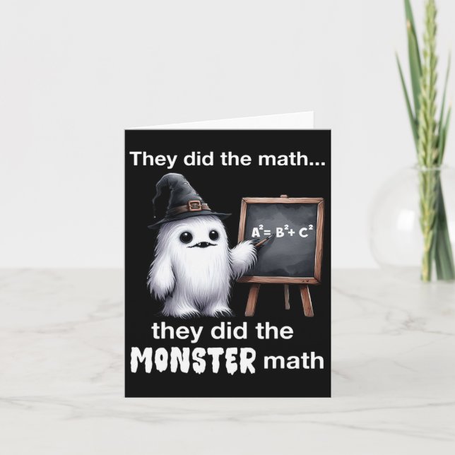 De gjorde Monster Math Yeti Funny Halloween Tea Kort (Framsida)