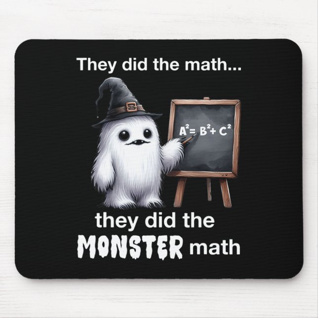 De gjorde Monster Math Yeti Funny Halloween Tea Musmatta (Framsidan)
