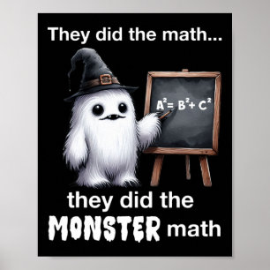 De gjorde Monster Math Yeti Funny Halloween Tea Poster
