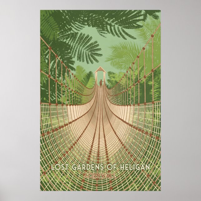 De glömda trädgårdarna i Heligan Cornwall Resaffis Poster (Framsidan)