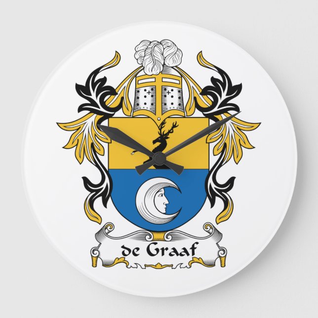 de Graaf Family Crest Stor Klocka (Framsida)