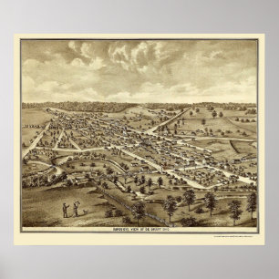 De Graff, panorama- karta för OH - 1875 Poster