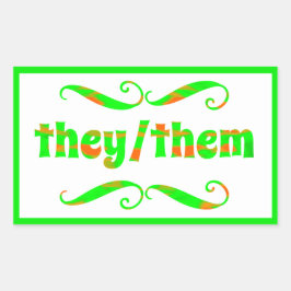 De Grönt Swirls Rektangulärt Klistermärke