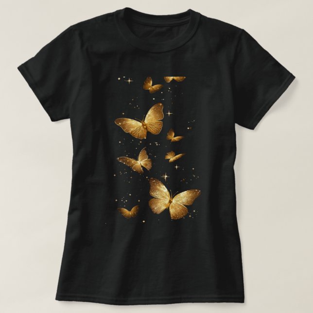 De gyllene fjärilarna t shirt (Design framsida)