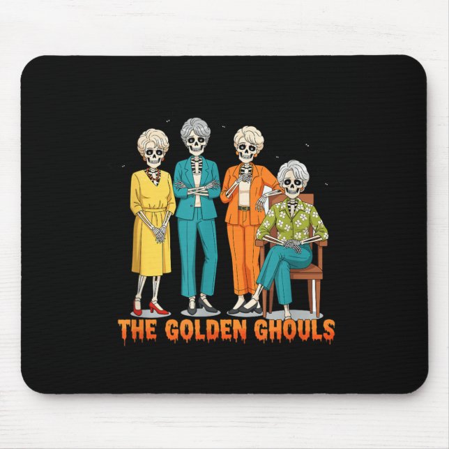 De gyllene ghouls skelett Halloween idé rolig Musmatta (Framsidan)