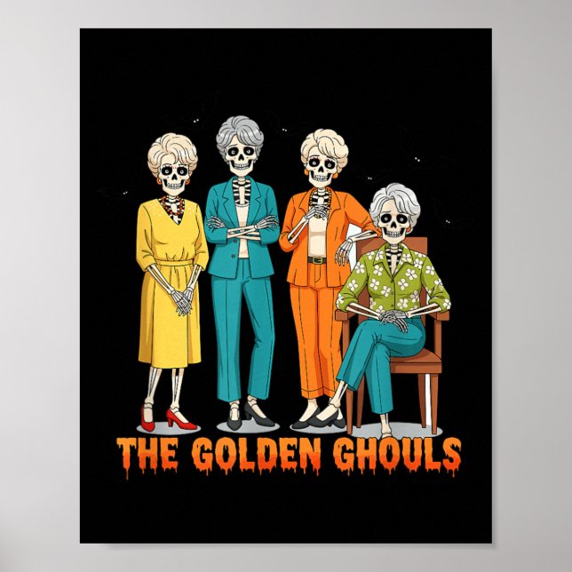 De gyllene ghouls skelett Halloween idé rolig Poster (Framsidan)