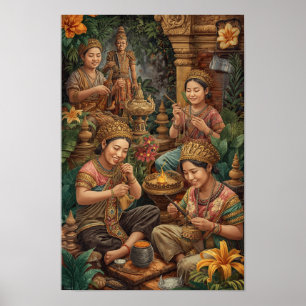 De gyllene hantverkarna på Bali - Helig hantverksk Poster
