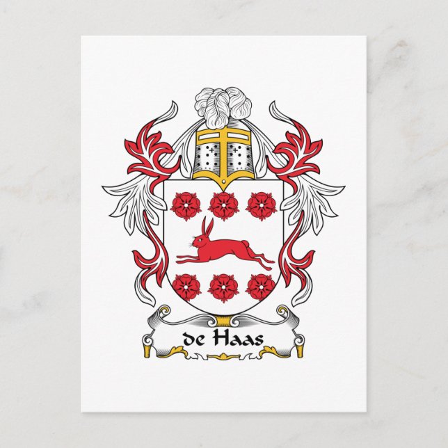 de Haas Family Crest Vykort (Framsida)