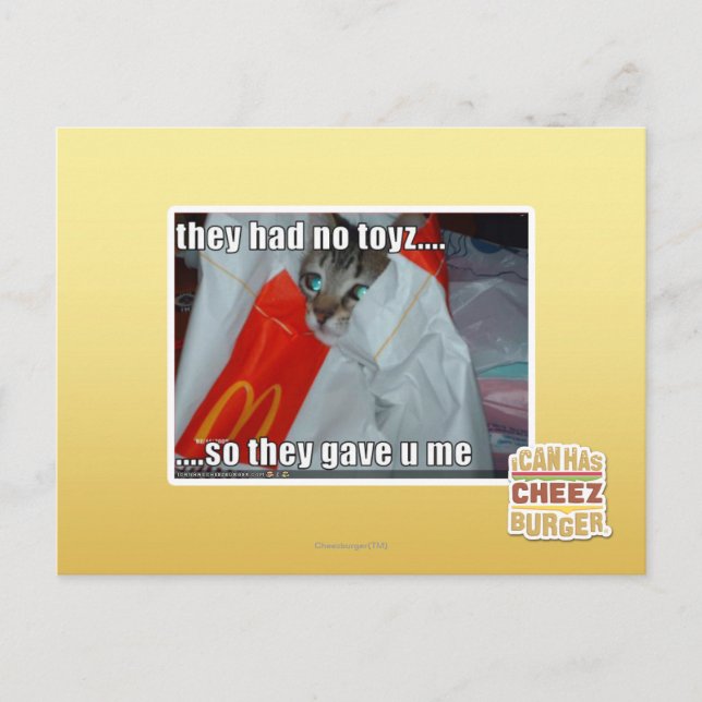 De hade ingen leksak vykort (Framsida)