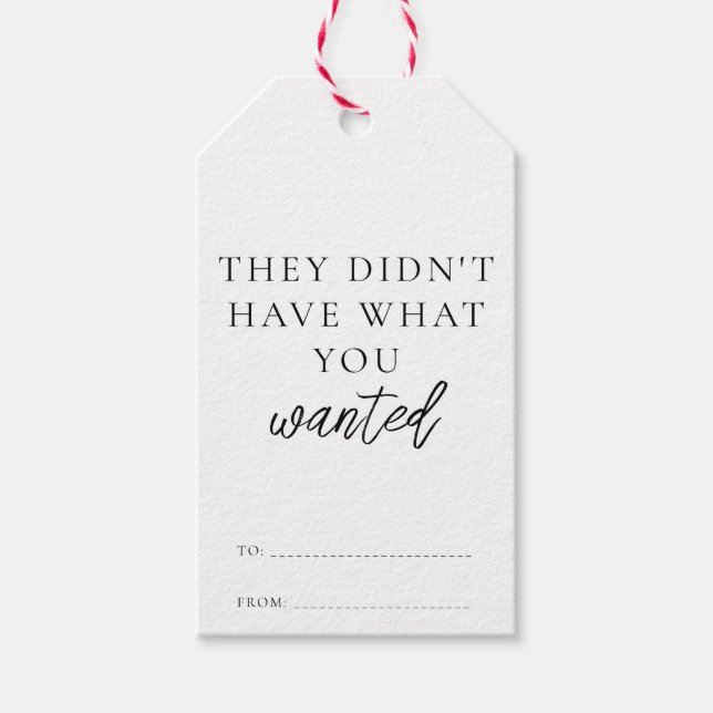 De hade inte vad du ville ha på julen presentetikett (Framsidan)