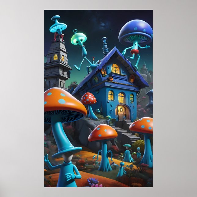 De hade Springa i huset Ken Gage Psychedelic Poster (Framsidan)