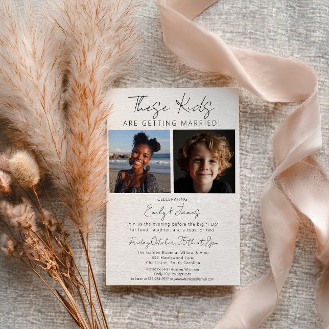 De här barnen är Gifta sig för repetitionsmiddag Inbjudningar (These Kids Are Getting Married Rehearsal Dinner Invitation)