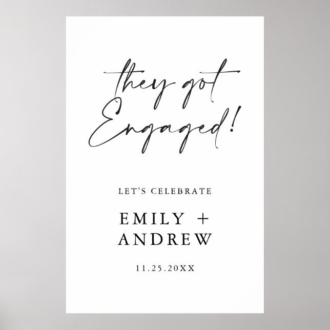 De har Engaged! Förlovningsfestens välkomstPoster Poster (Framsidan)