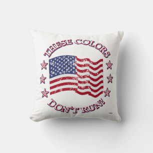 De här Färgerna, inte Springa! Amerikanska Flagga Kudde