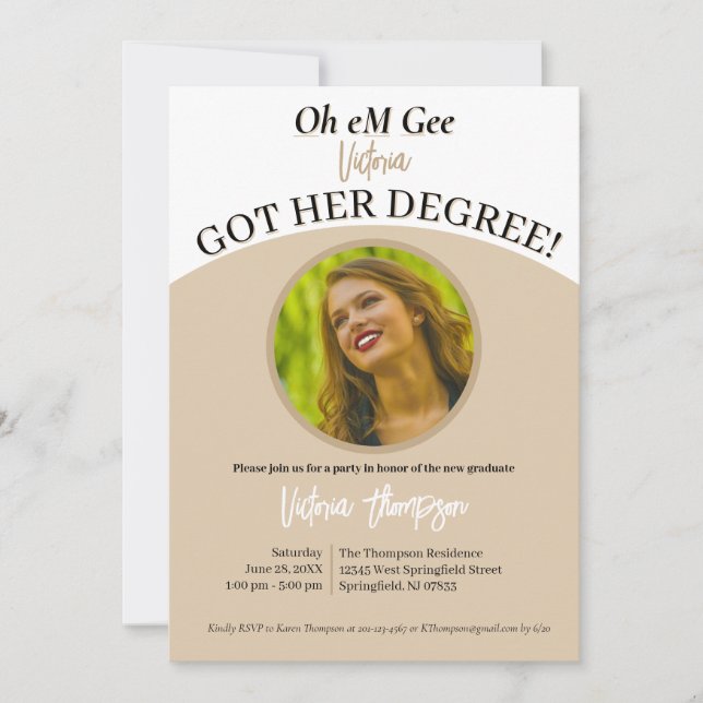 De har sin examen, lustigt Studenten Inbjudningar (Framsida)